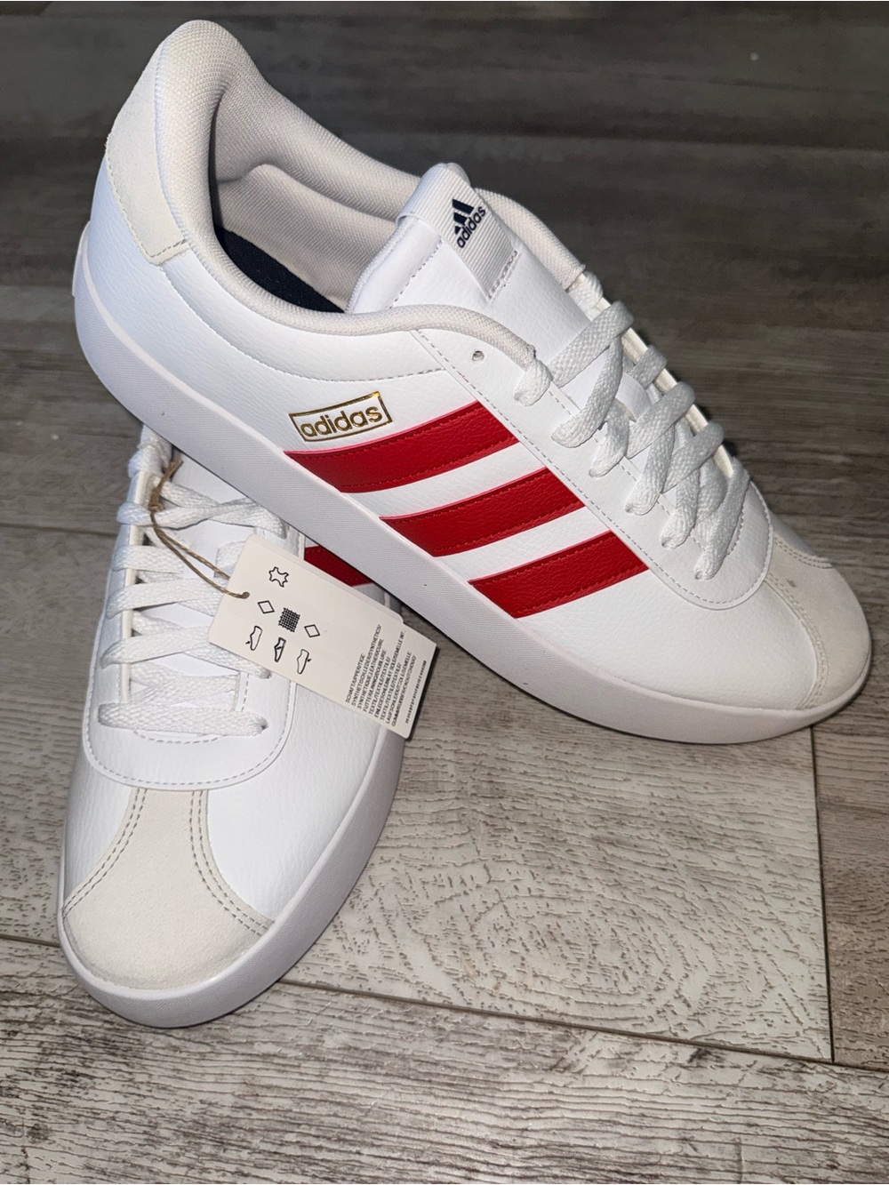 Adidas VL Court 3.0 White Red Navy Sneakers Men’s 11.5 NWT